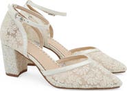 Kailee P Abby Lace Block Heel with Ankle Strap