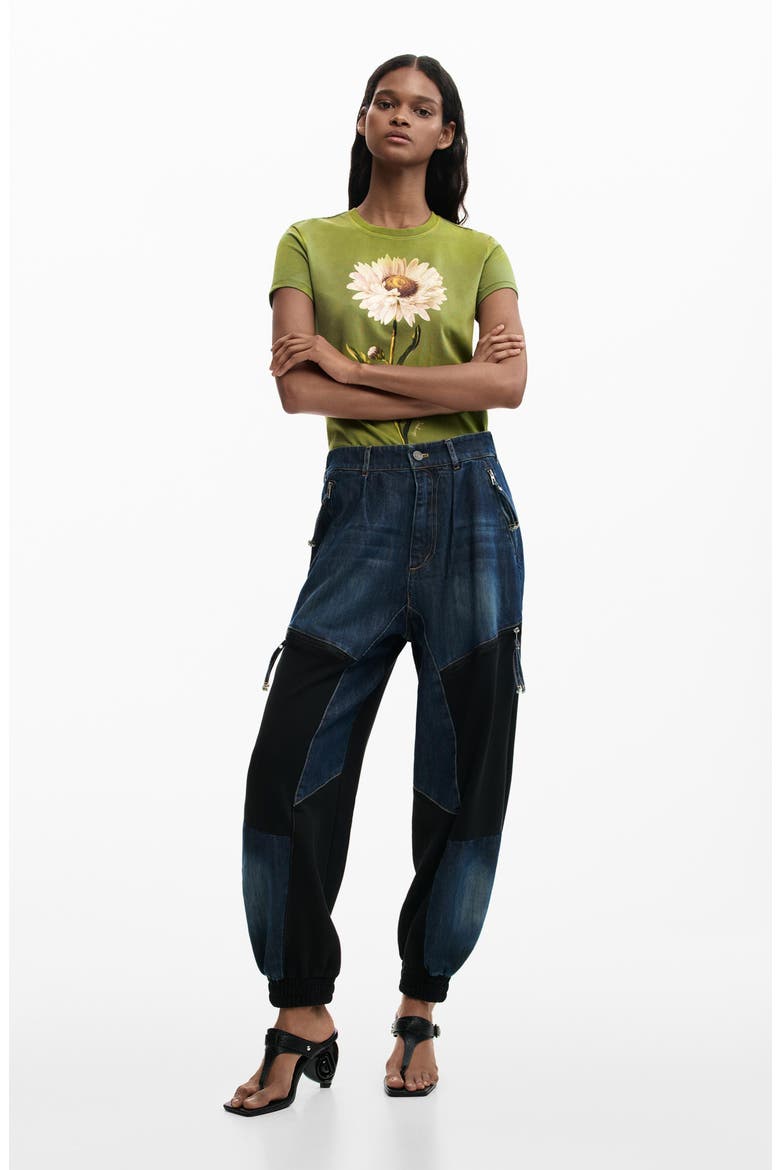 Barrel Leg Jeans, Alternate, color, MEDIUM BLUE