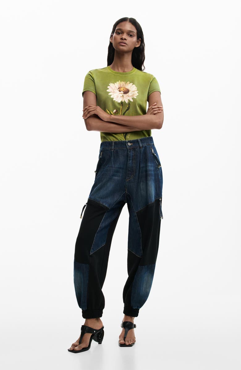 Desigual Barrel Leg Jeans, Alternate, color, Medium Blue