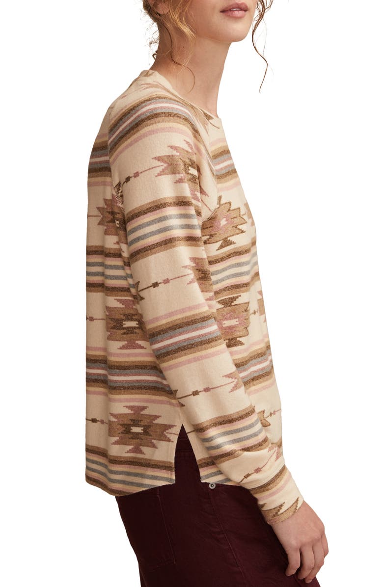 Lucky Brand Cloud Raglan Sleeve Knit Top, Alternate, color, Neutral Combo