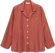 MANGO Silk Pajama Shirt