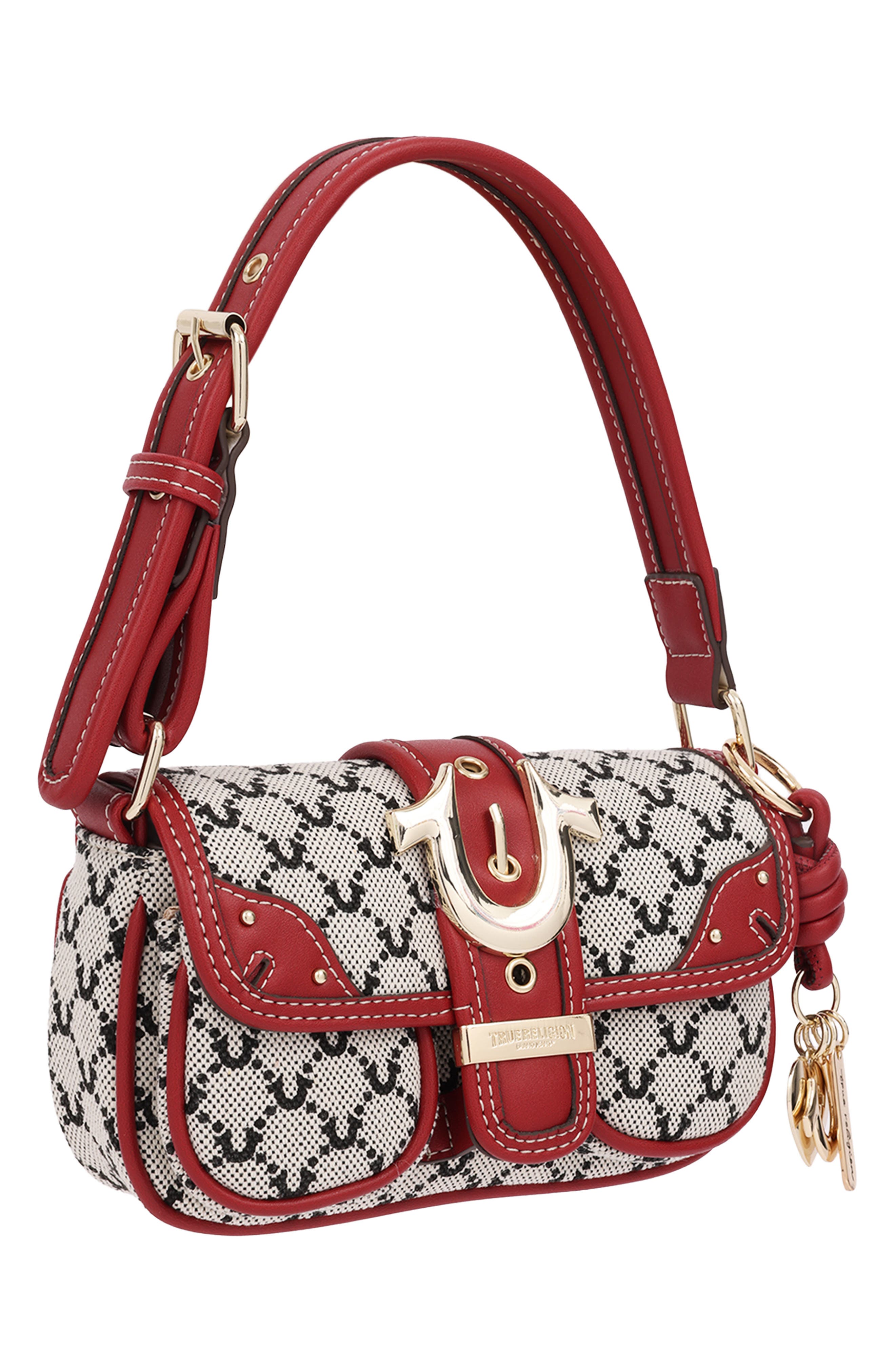 Signature Horseshoe Mini Shoulder Bag, Alternate, color, RED