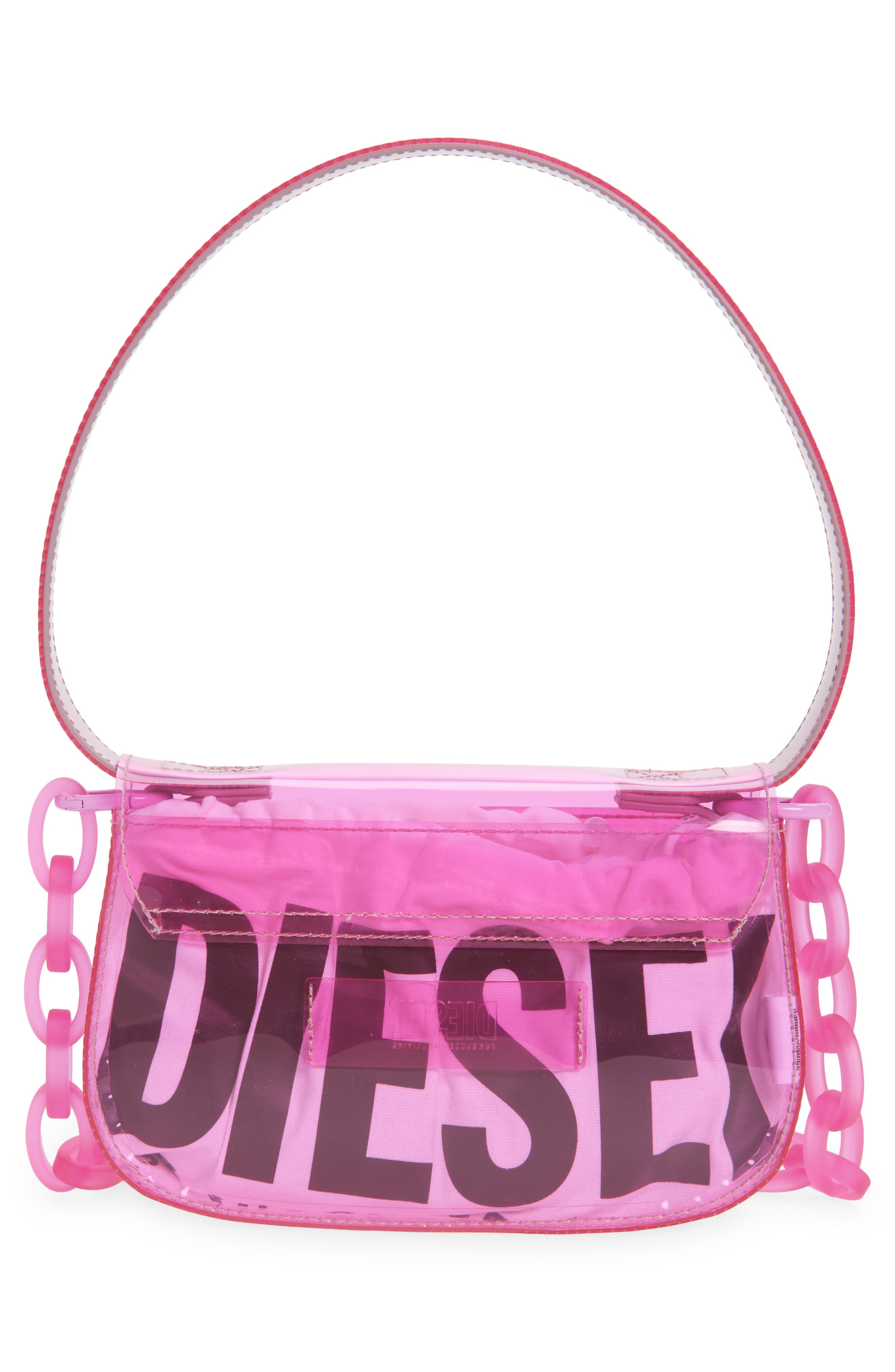 DIESEL<sup>®</sup> 1DR Logo Clear Shoulder Bag, Alternate, color, Pink