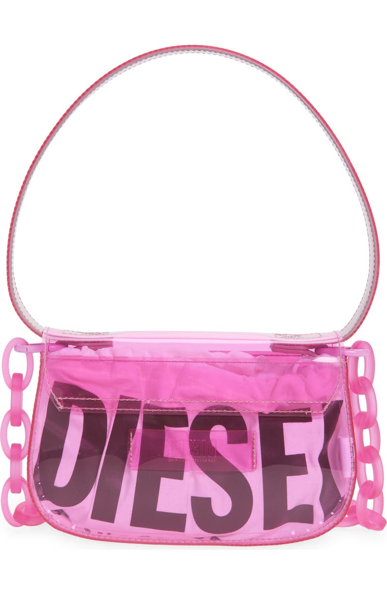 DIESEL<sup>®</sup> 1DR Logo Clear Shoulder Bag, Alternate, color, Pink