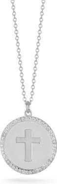 GLAZE JEWELRY CZ Halo Cross Pendant Necklace