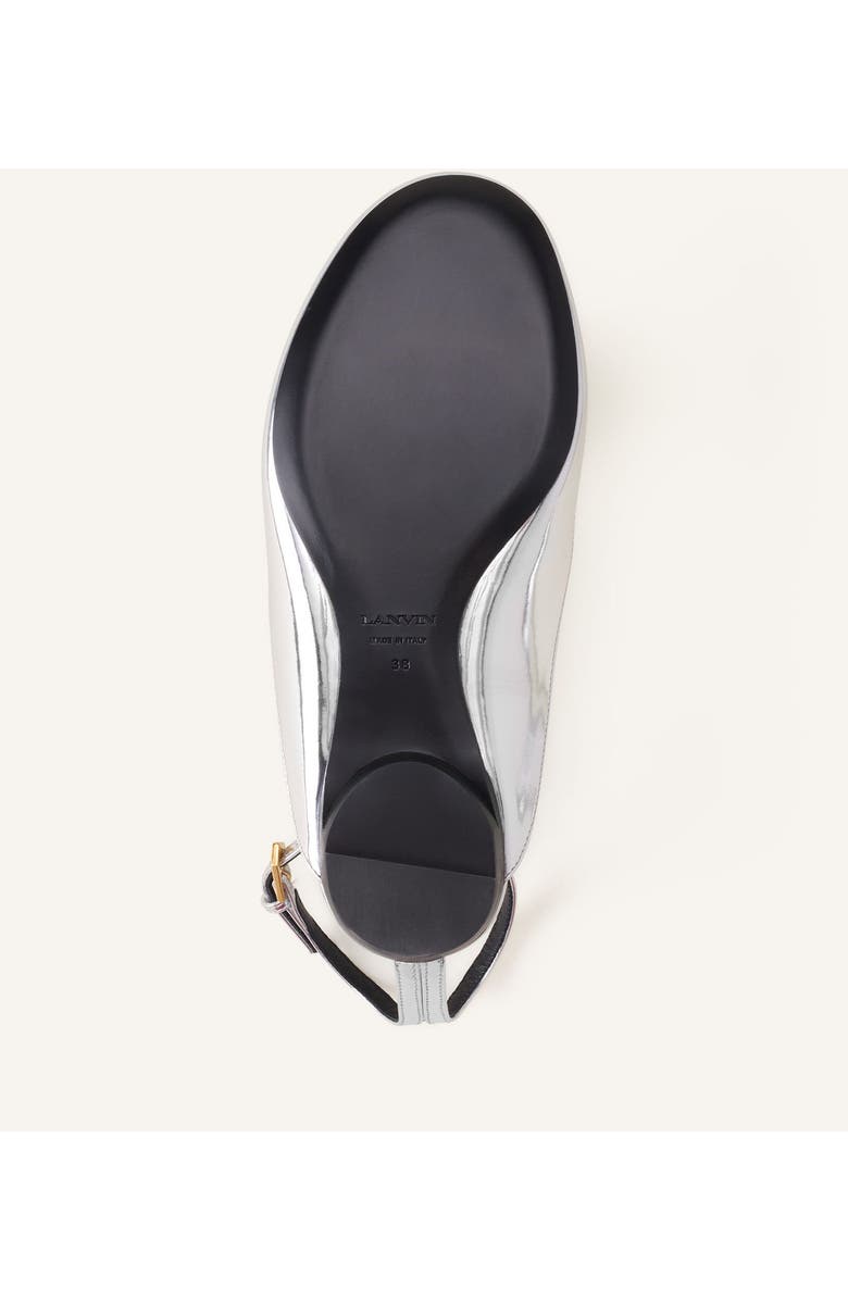 Lanvin Mary-Jane Ballerina In Leather, Alternate, color, Silver