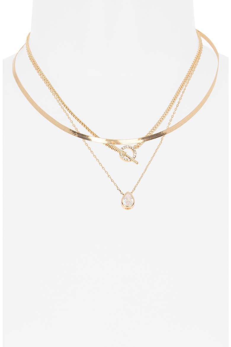 Crystal Layered Toggle Necklace, Alternate, color, GOLD