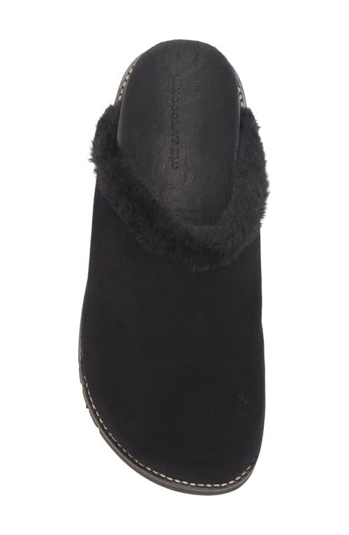 Chocolat Blu Yaro Faux Shearling Trim Muele In Black