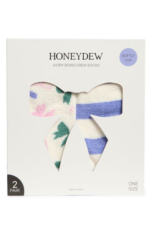 Honeydew Ivory Bows 2-pack Butter Socks In White