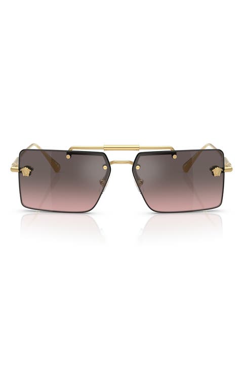 60mm Gradient Rectangular Sunglasses