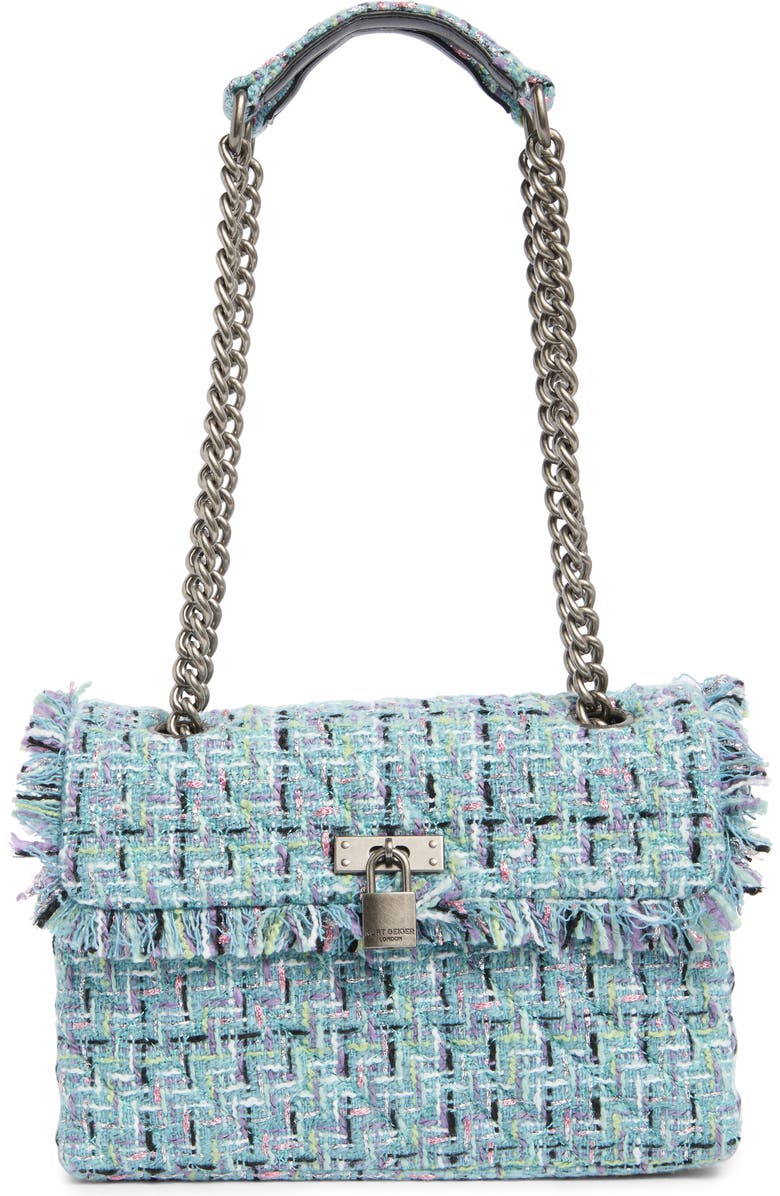 Kurt Geiger London Brixton Tweed Lock Shoulder Bag, Main, color,