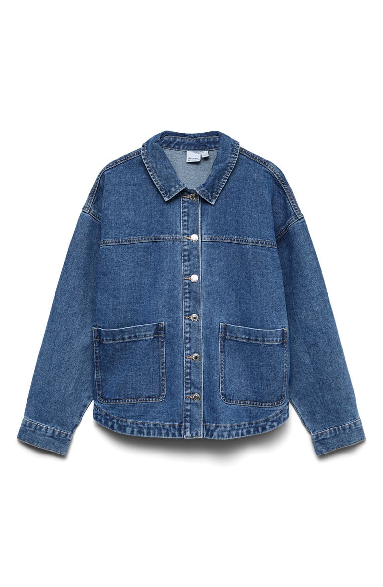 VERO MODA Jamie Denim Shacket, Alternate, color, Medium Blue Denim