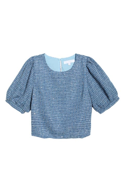 Crop Tweed Top