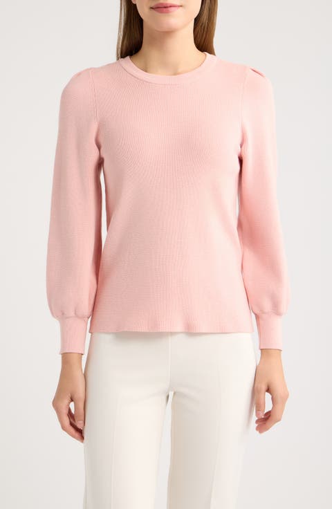 Puff Sleeve Crewneck Sweater
