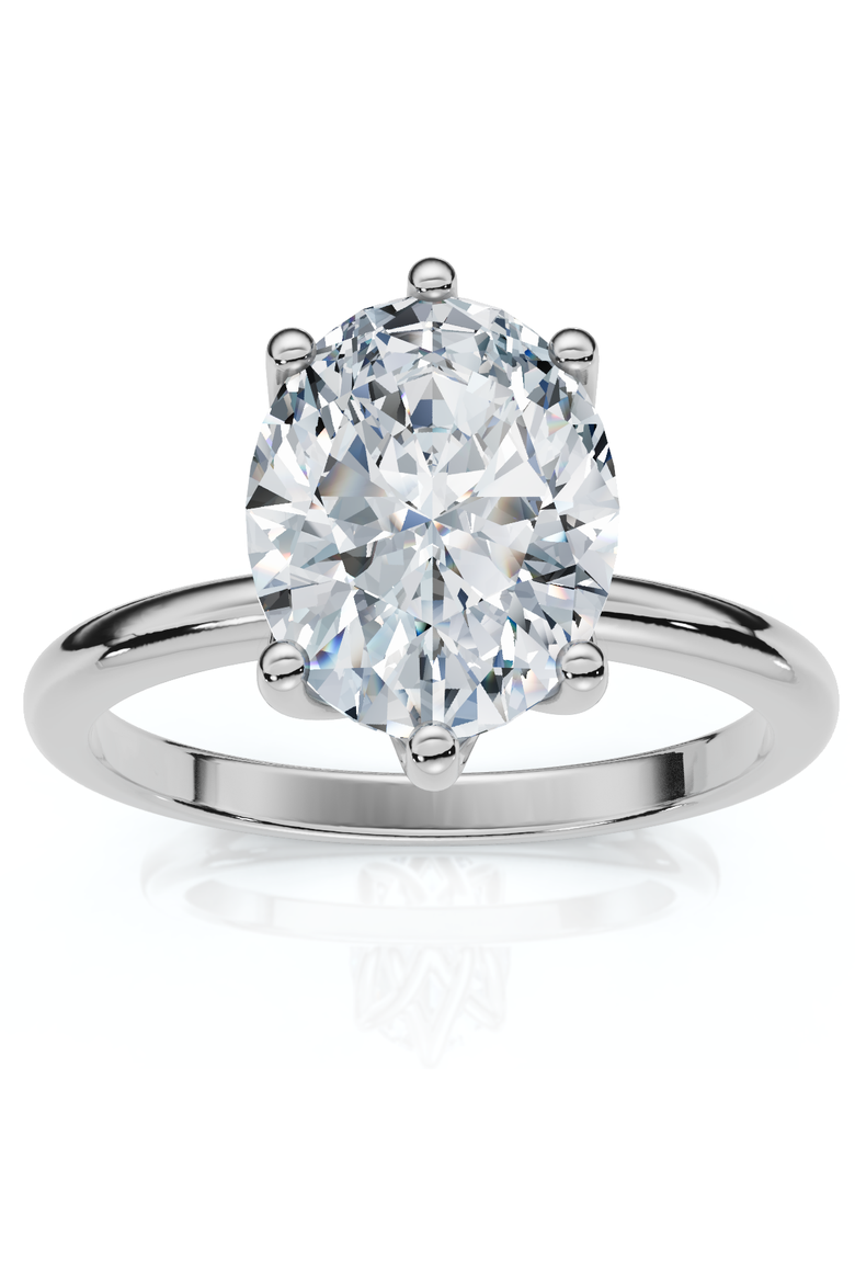Certified 1 1/2Ct Lotus Solitaire Diamond Engagement Ring 14k Gold Lab Grown, Main, color, 14k White Gold