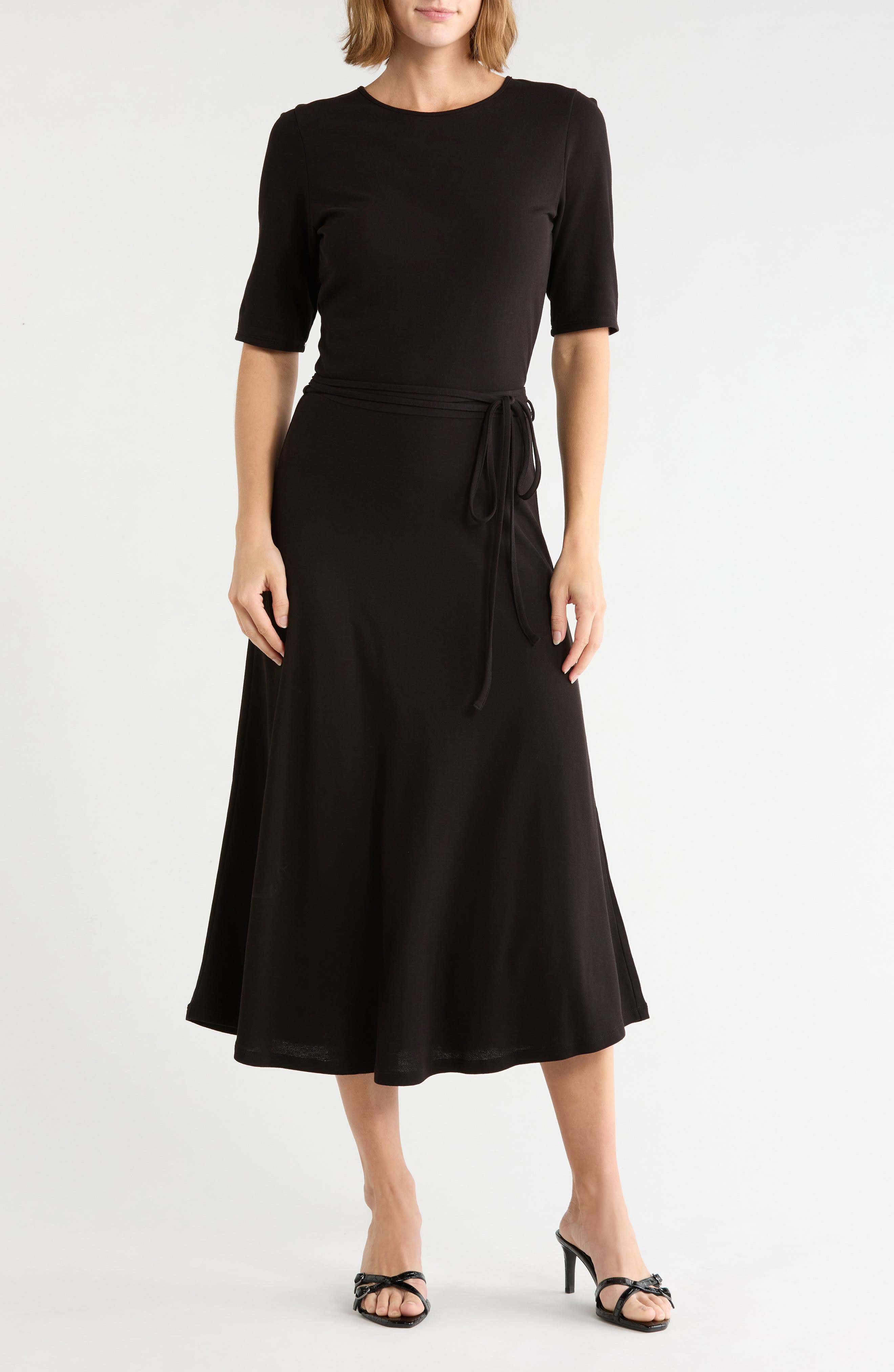 Tie Waist Jersey Dress