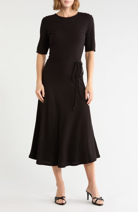 Tie Waist Jersey Dress