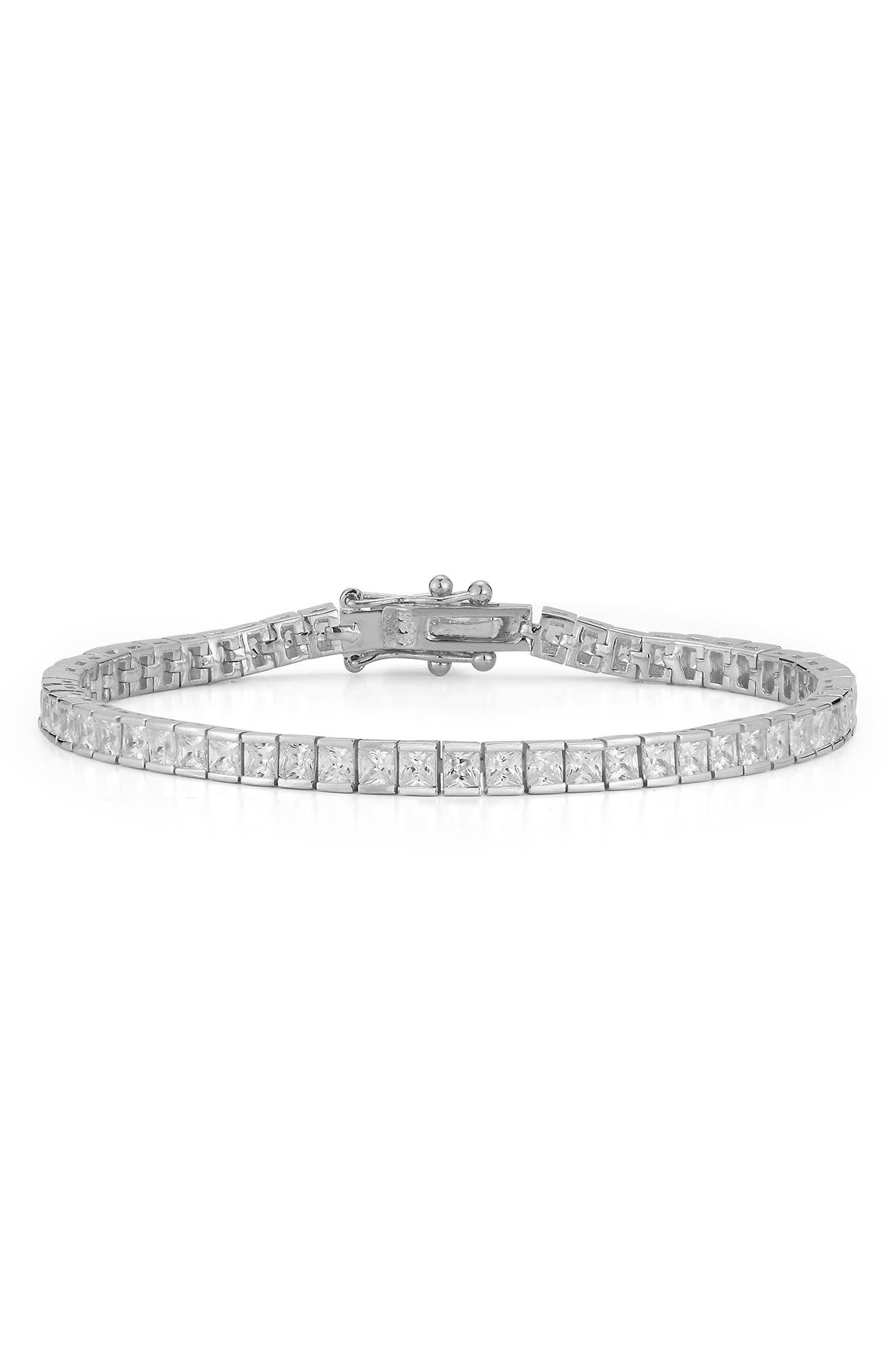 CHLOE AND MADISON Plated Sterling Silver & CZ Tennis Bracelet