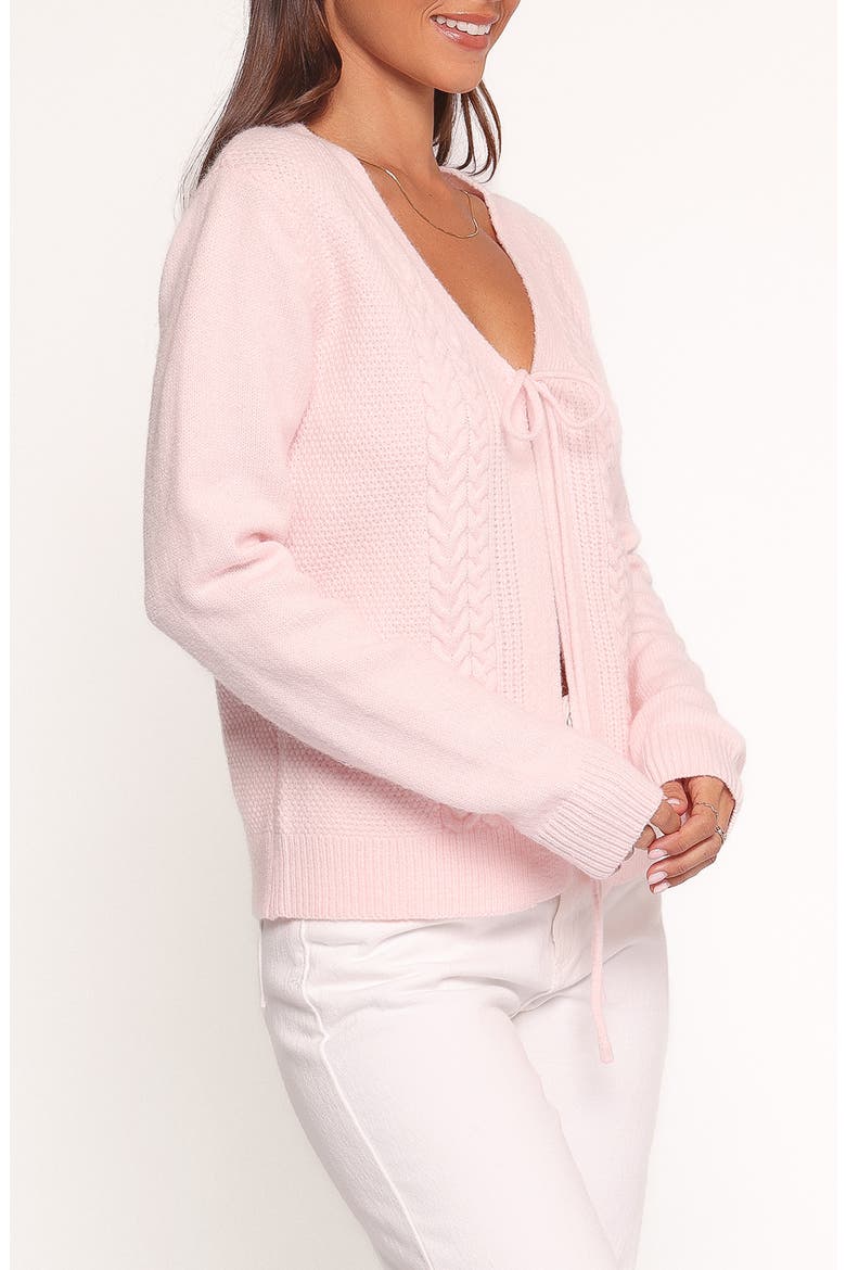Cherri Tie Front Cardigan, Alternate, color, PINK