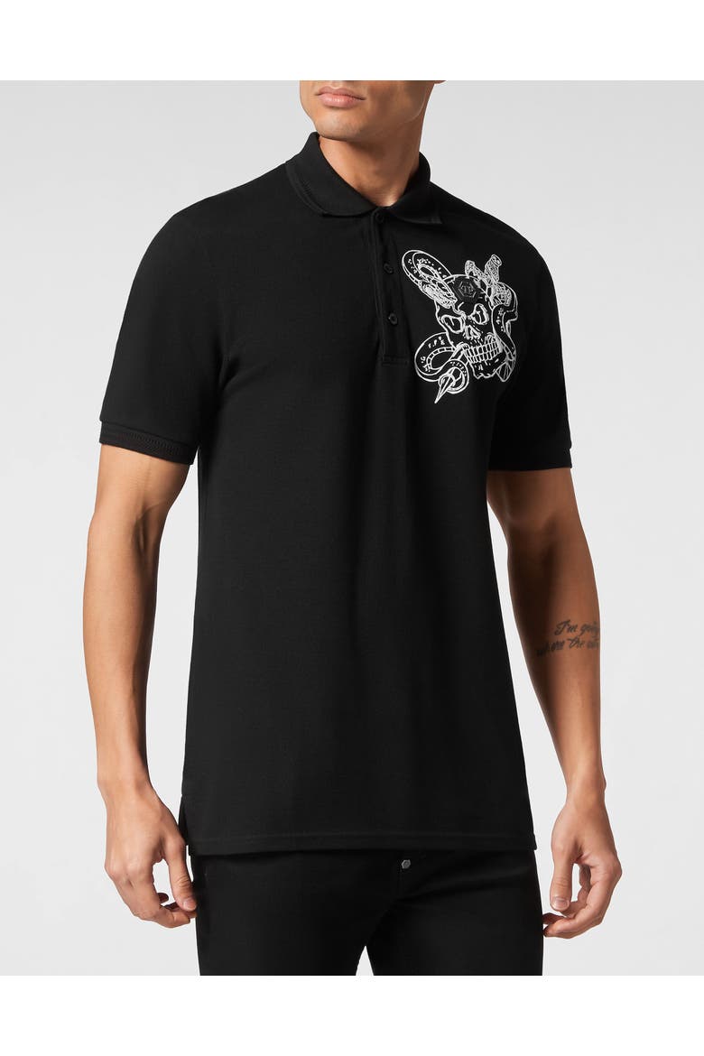 Polo Shirt Snake Men, Main, color, black