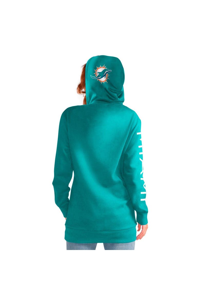 Women's G-III 4Her by Carl Banks Aqua Miami Dolphins Extra Inning Pullover Hoodie, Alternate, color, Aqua