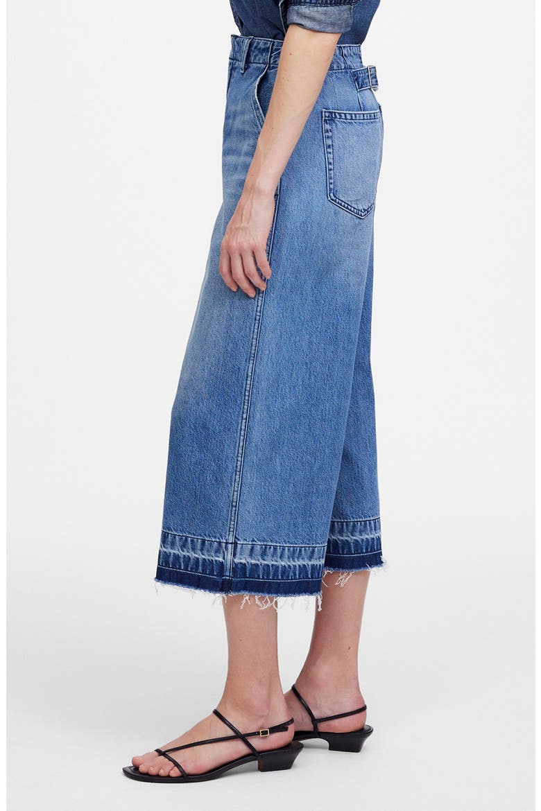 Release Hem High Waist Denim Culotte Jeans, Alternate, color, DUPAGE WASH