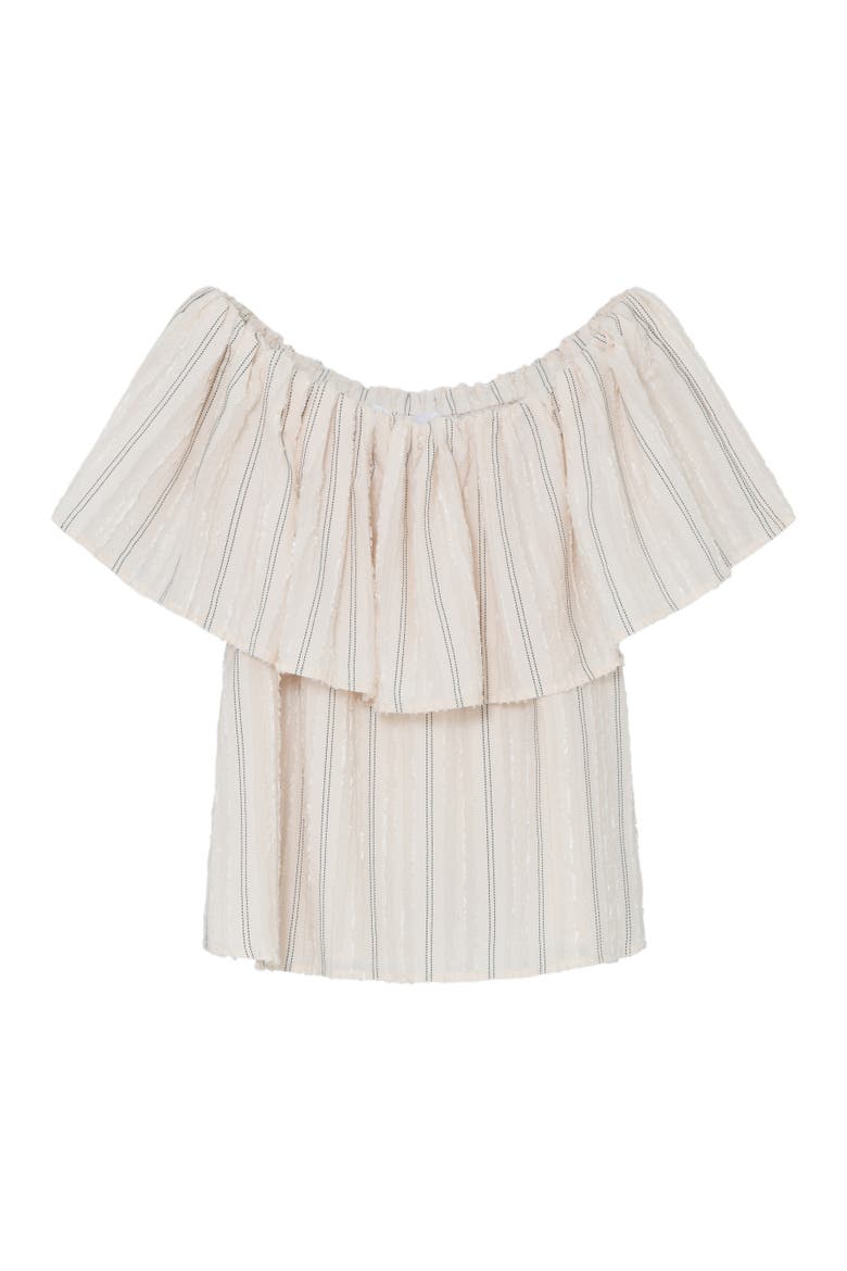 Hera Raw Stripe Bardot Top, Alternate, color, Jet Stream