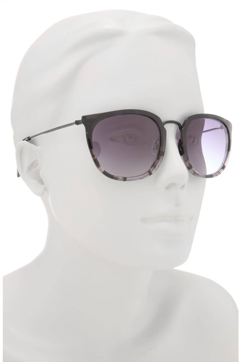 53mm Round Sunglasses, Alternate, color, SMOKE TORTOISE