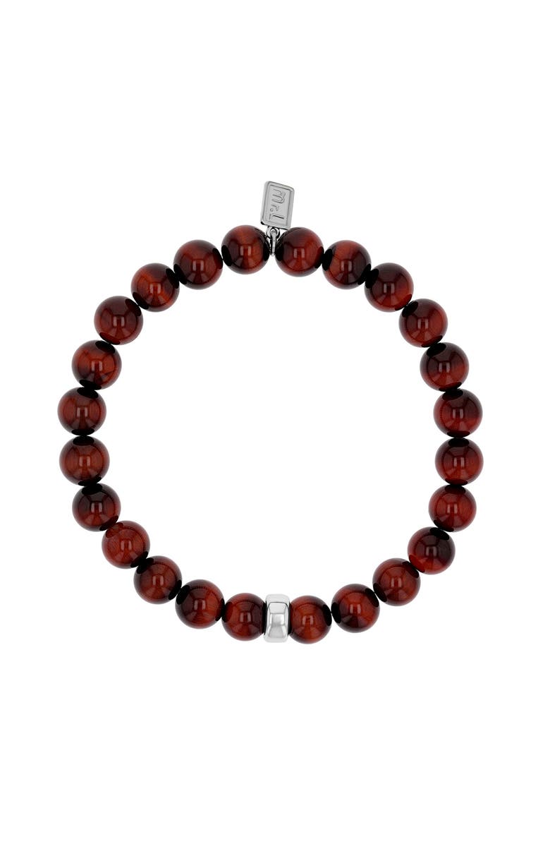 Mr Lowe by Sheryl Lowe Mr Lowe Bead Bracelet with Plain Rondelle, Alternate, color, Red Tigers Eye / Silver