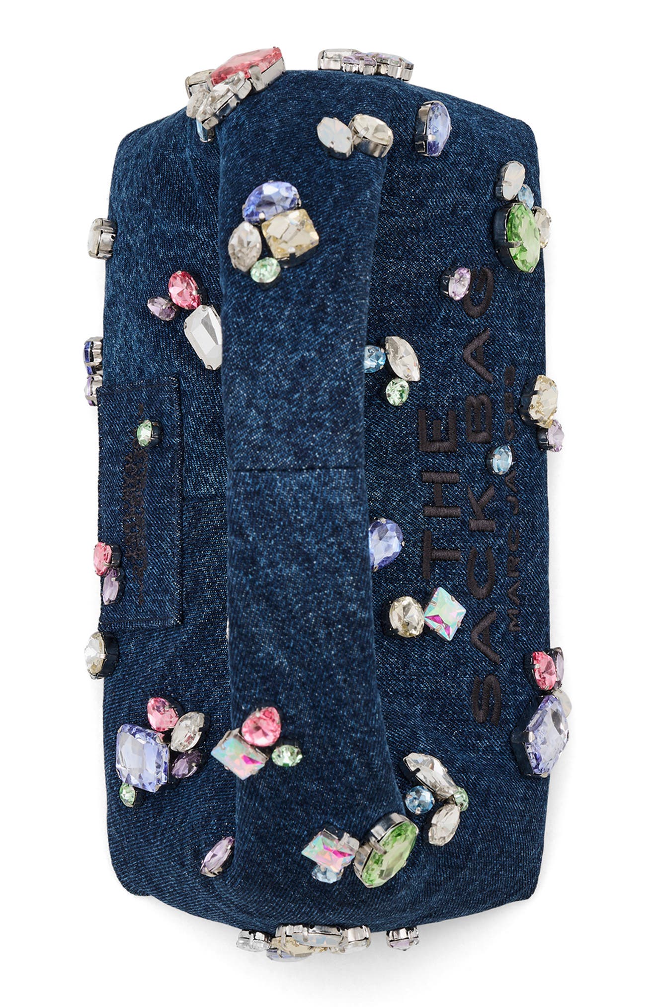 Marc Jacobs The Mini Embellished Denim Top Handle Bag, Alternate, color, 
