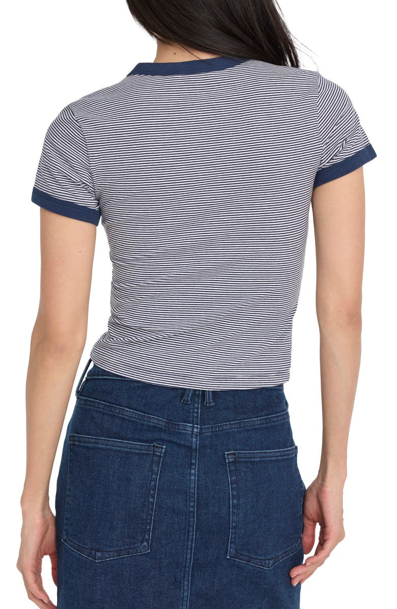 Good American Stretch Cotton Crop Ringer T-Shirt, Alternate, color, Horizon Stripe