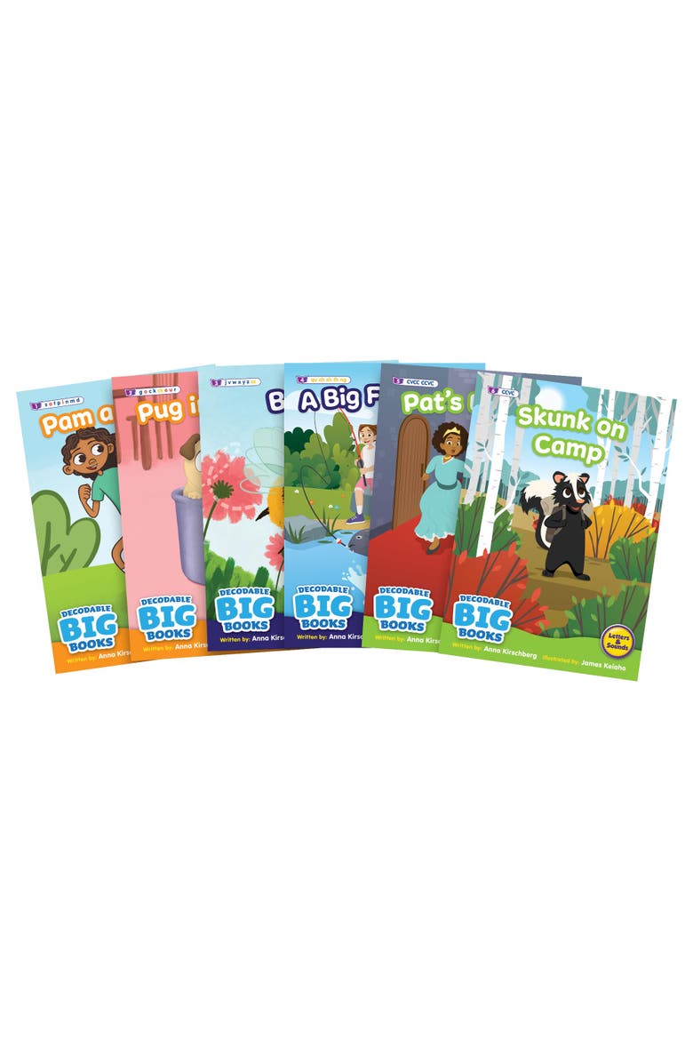 Decodable Big Books Fiction - 6 XL Books Phase 2-4, Main, color, Multicolored