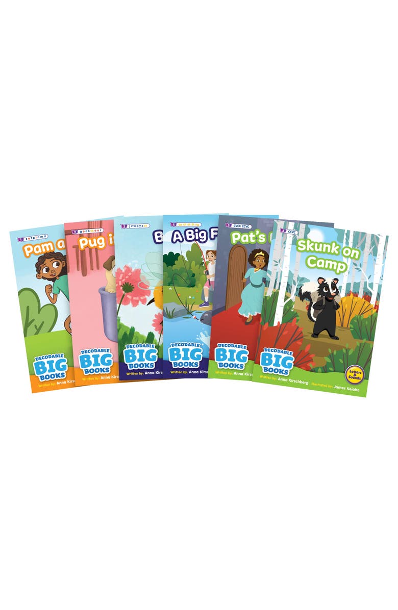 Beanstalk Books Decodable Big Books Fiction - 6 XL Books Phase 2-4, Main, color, Multicolored