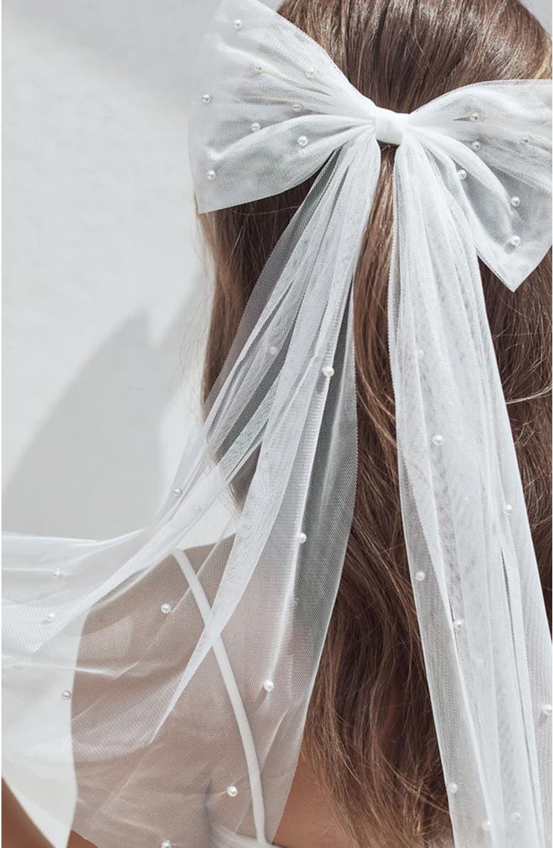 Six Stories Pearl Bride Hair Bow, Alternate, color, 