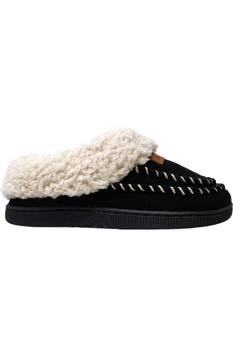 GAAHUU Double Stitched Faux Shearling Lined Slipper, Alternate, color, Black