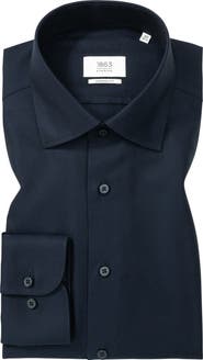 1863 by Eterna Royal Twill Modern Fit Solid Non-Iron Cotton Dress Shirt