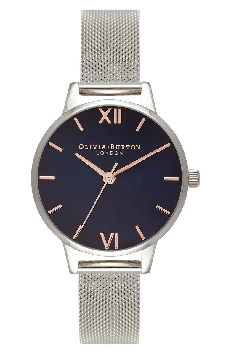 Olivia Burton Mesh Strap Watch, 30mm, Main, color,