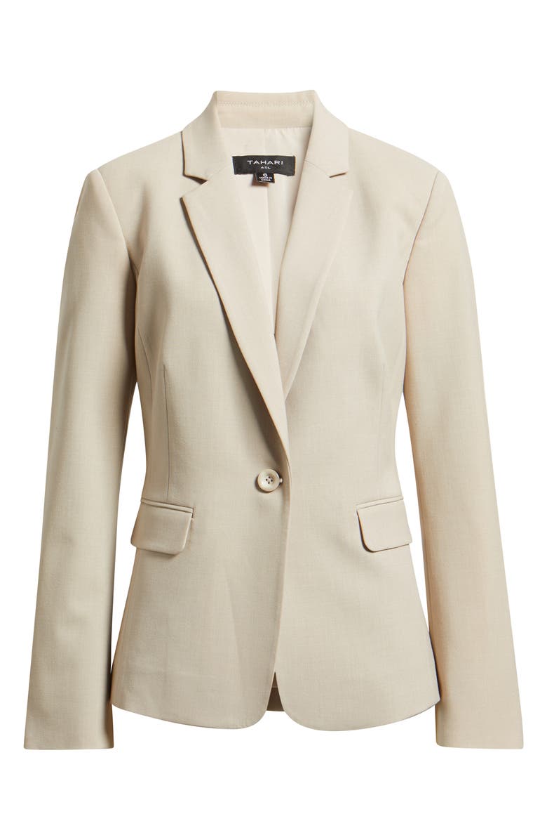 Tahari ASL One-Button Blazer, Alternate, color, Sand