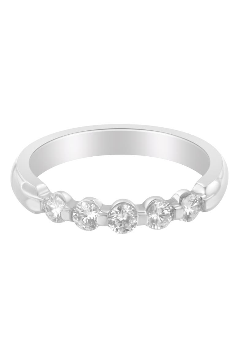 14K White Gold 1/2 cttw Diamond 5-Stone Band Ring, Alternate, color, White