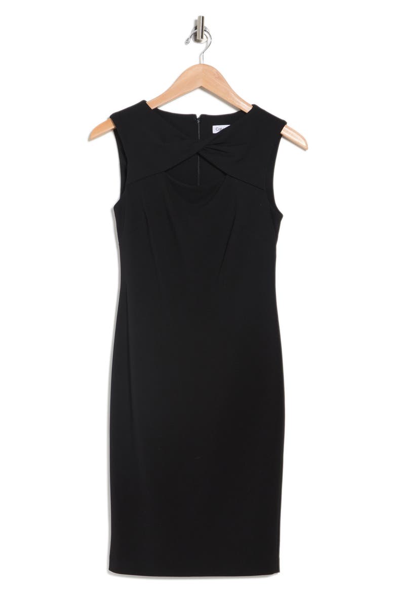 Sleeveless Knot Sheath Dress, Alternate, color, BLACK