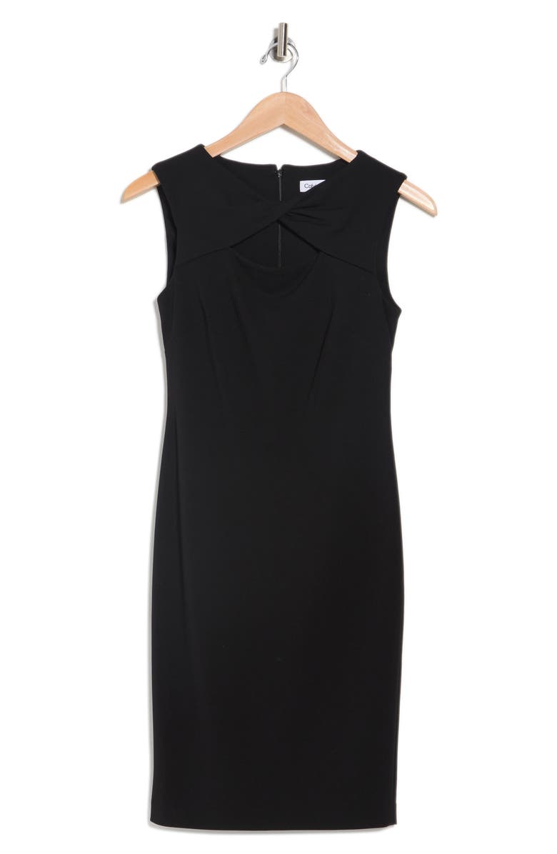 Calvin Klein Sleeveless Knot Sheath Dress, Alternate, color, 