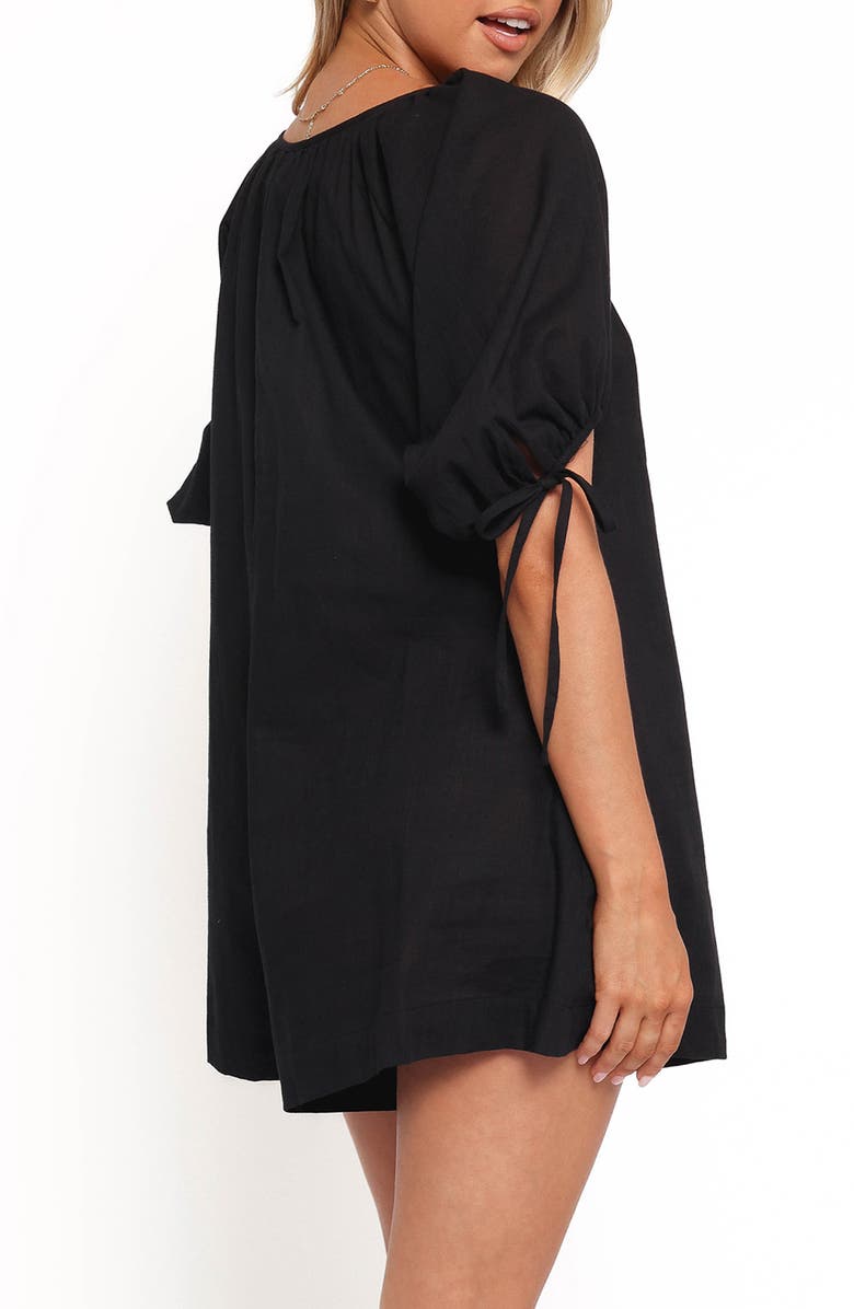 Petal & Pup Carina Cotton Romper, Alternate, color, Black