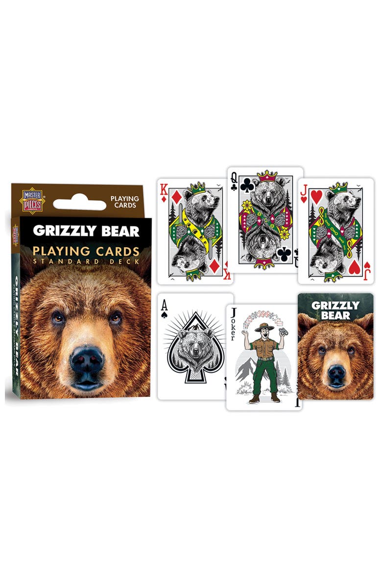 Grizzly Bear Playing Cards, Alternate, color, Multicolor