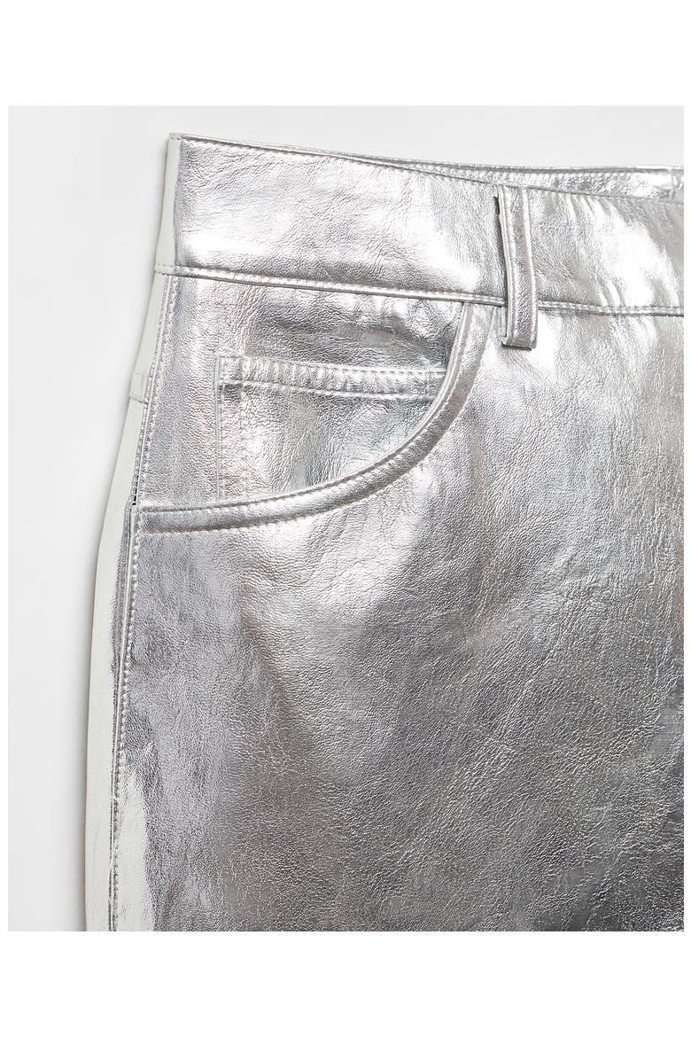 Metalllic Wide Leg Pants, Alternate, color, SILVER