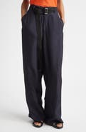 PLAN C Belted Wide Leg Trousers