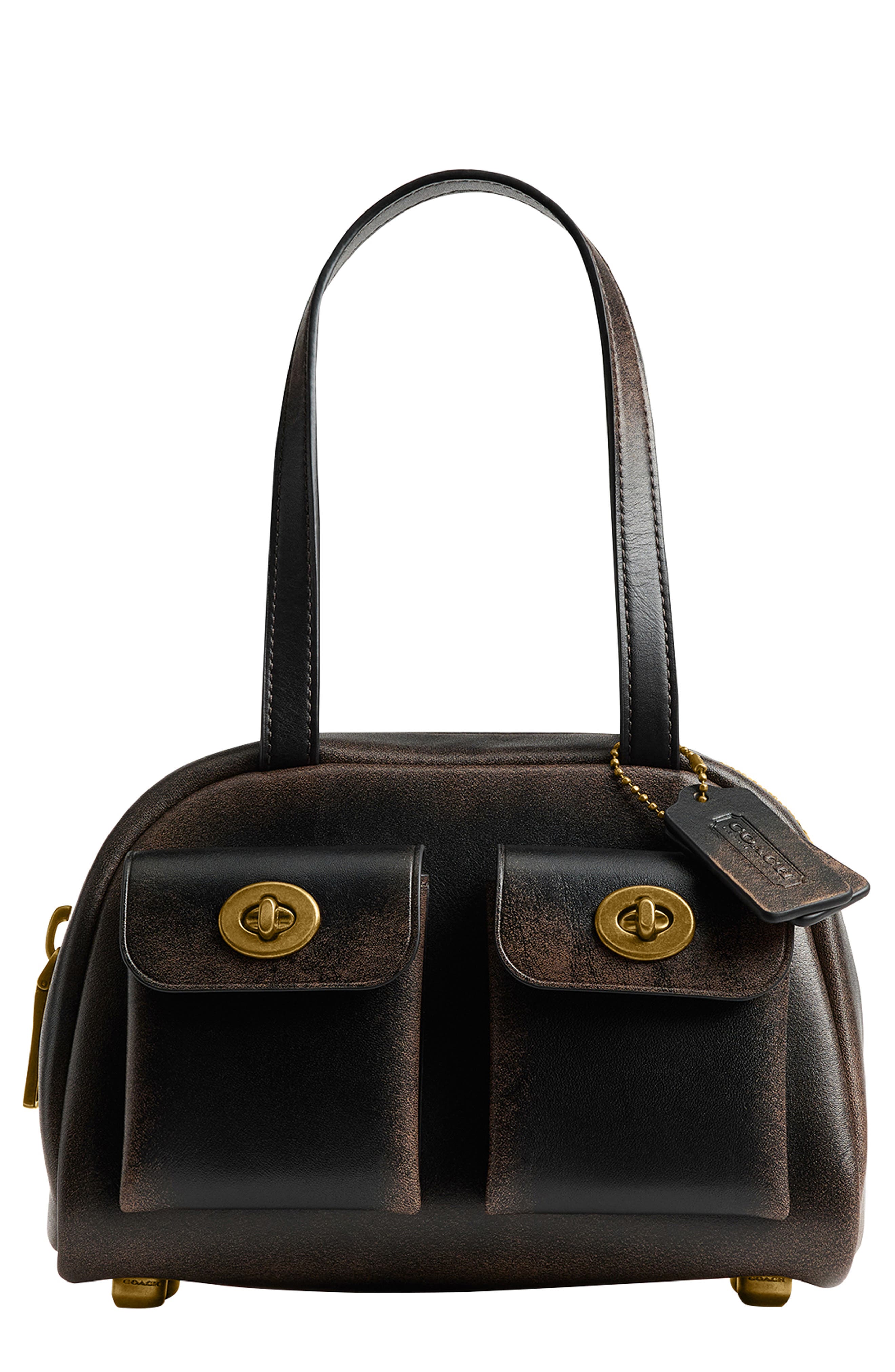 COACH Twin Turnlock Loved Leather Top Handle Bag, Main, color, 