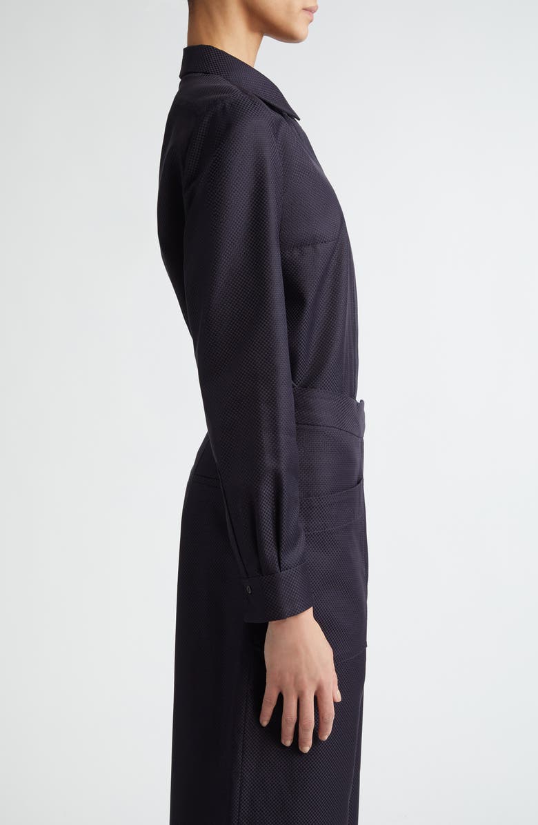 PARTOW Lara Cotton Jacquard Crop Button-Up Shirt, Alternate, color, Black