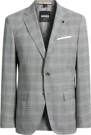 BOSS Hutson Slim Fit Plaid Stretch Sport Coat