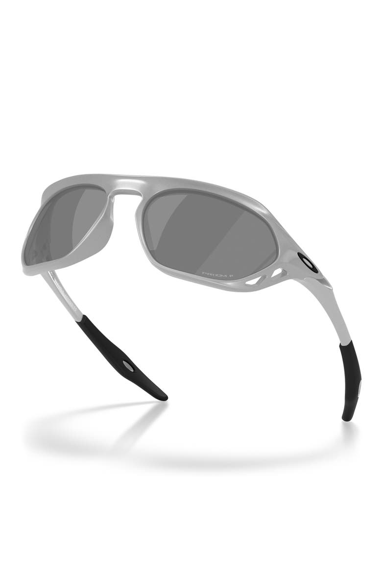 Cage 61mm Wrap Sunglasses, Alternate, color, X-SILVER / PRIZM BLACK POLAR