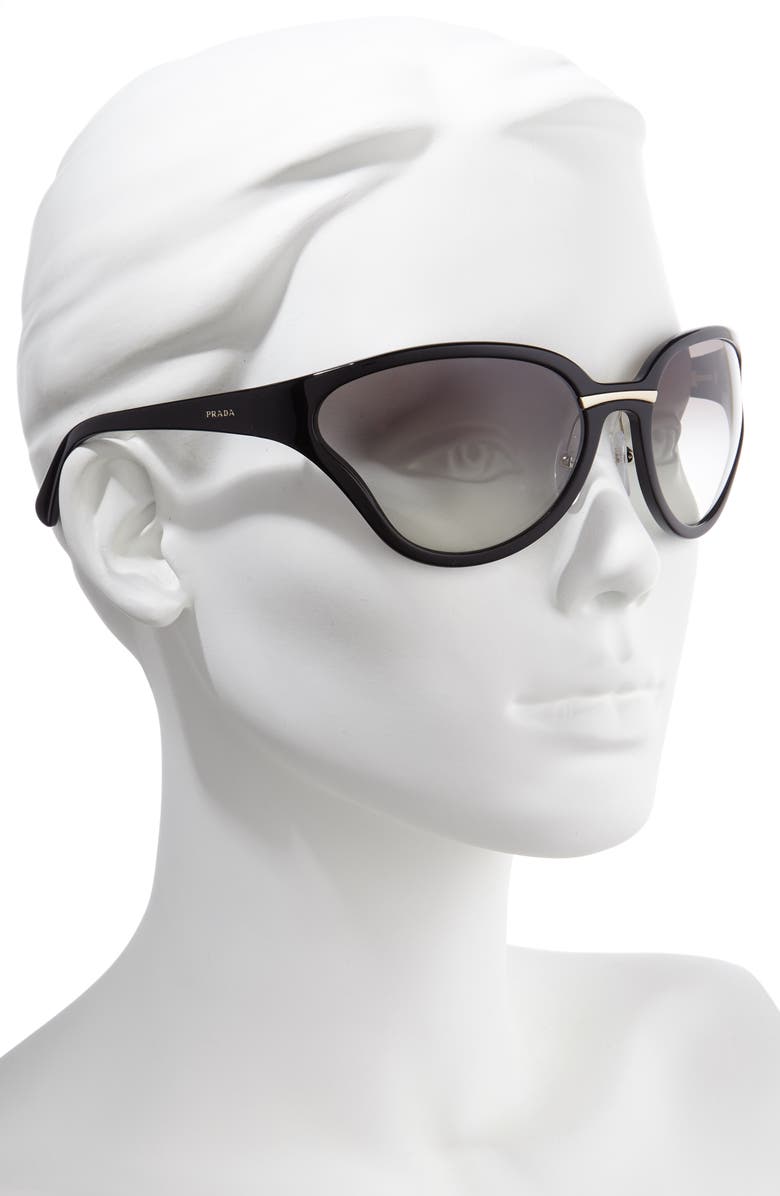Prada 68mm Oversize Wrap Butterfly Sunglasses, Alternate, color,
